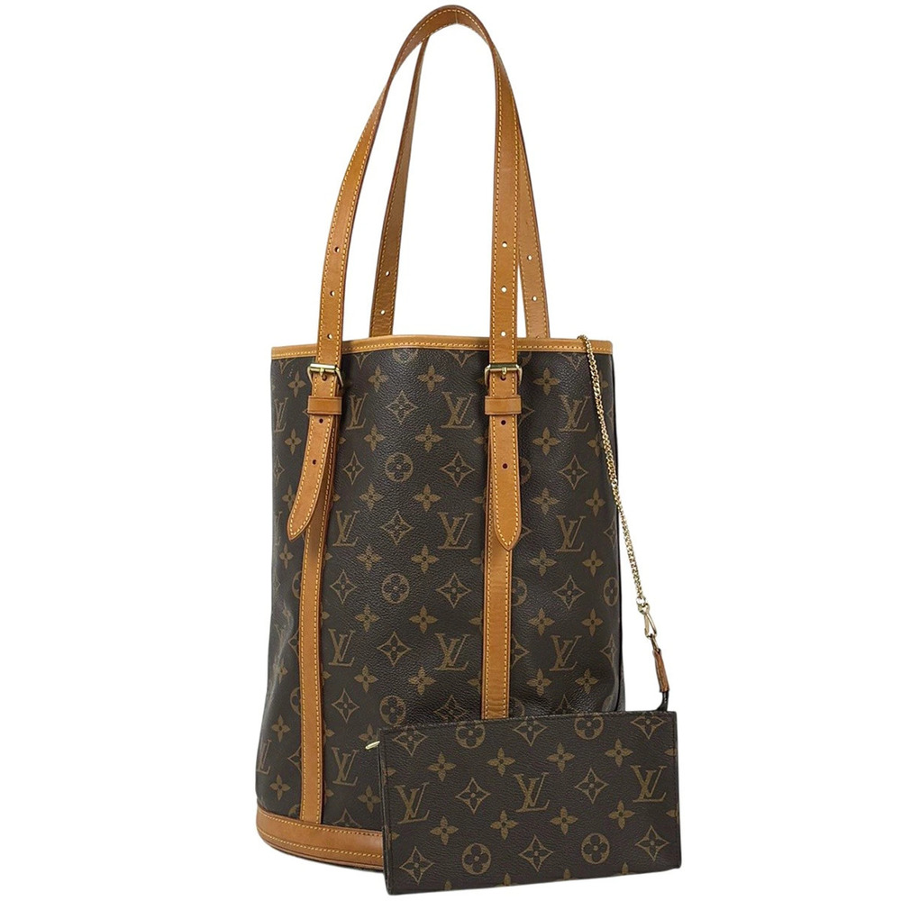 Louis Vuitton Bucket Shoulder Bag Bucket shaped Tote Monogram Brown